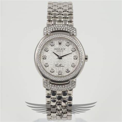 rolex cellini watch with diamond bezel and white dial|rolex watches cellini collection prices.